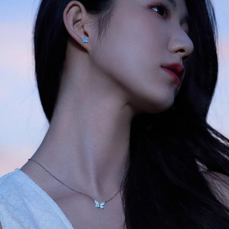 Mori Style Luminous Butterfly Necklace For Women