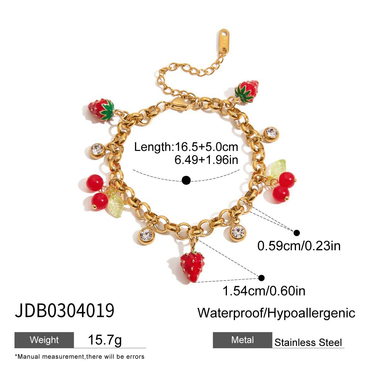 18K Gold Stainless Steel Bracelet Light Luxury High-grade Love Fruit Chain Jewelry