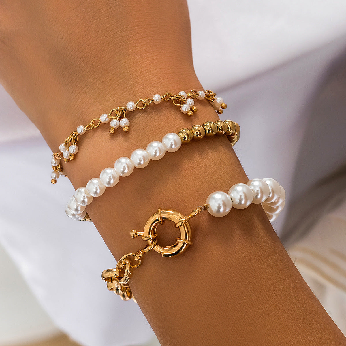 Sweet Cool Pearl Bracelet Set