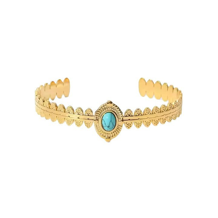 Stainless Steel All-match Twin Bracelet Natural Stone Bracelet