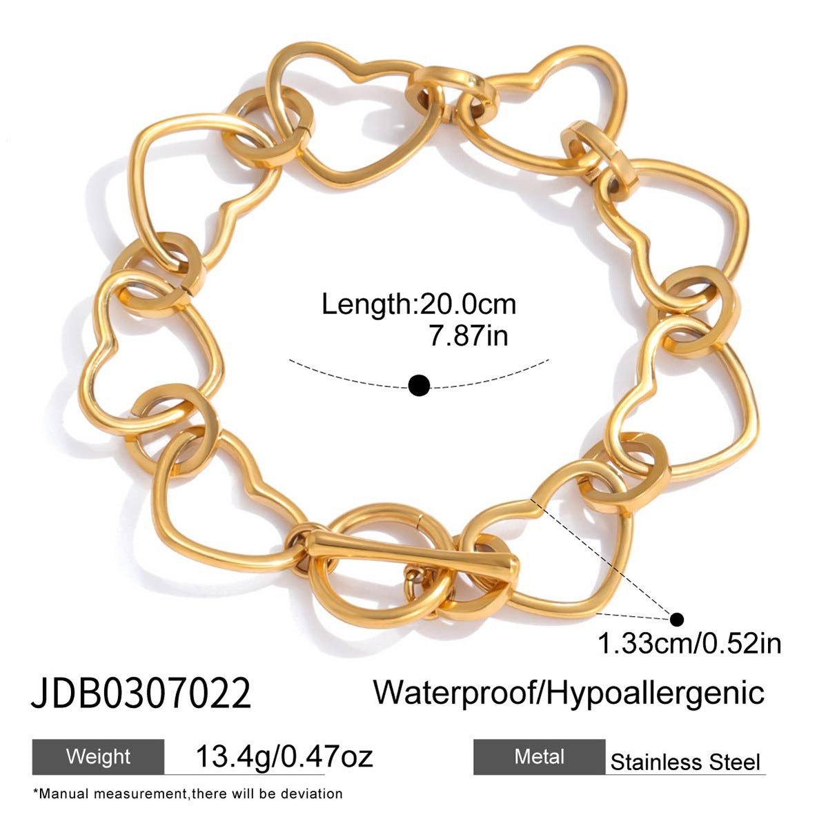 Women's Fashion Stainless Steel Hollow Heart Chain