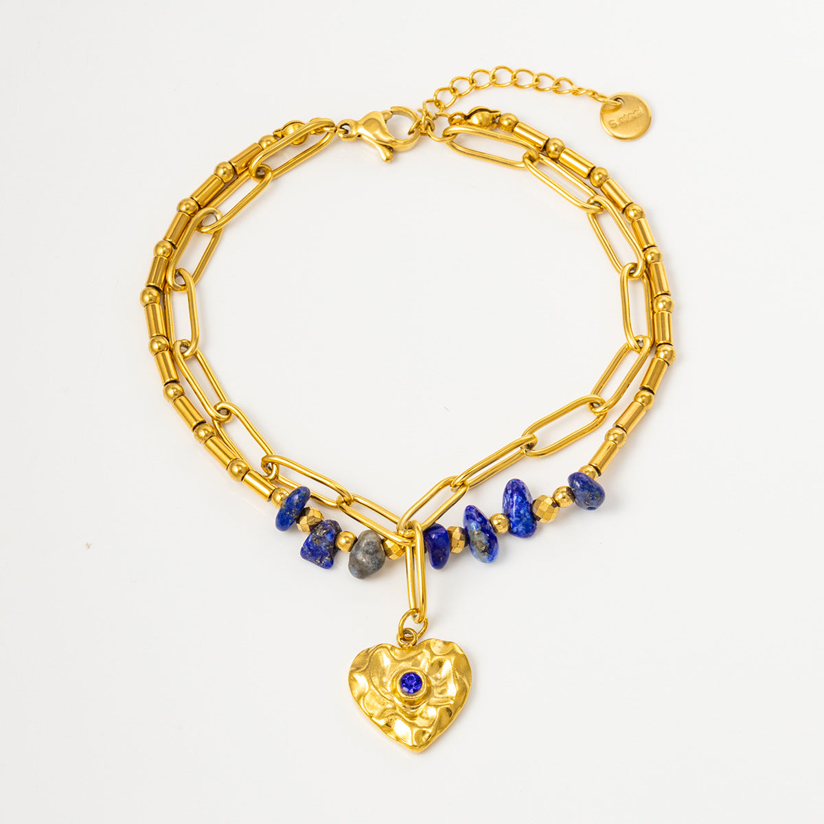 New Natural Green Gold Stone Bracelet Fashion Retro