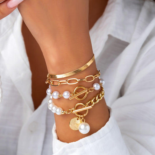 Sweet Cool Pearl Bracelet Set